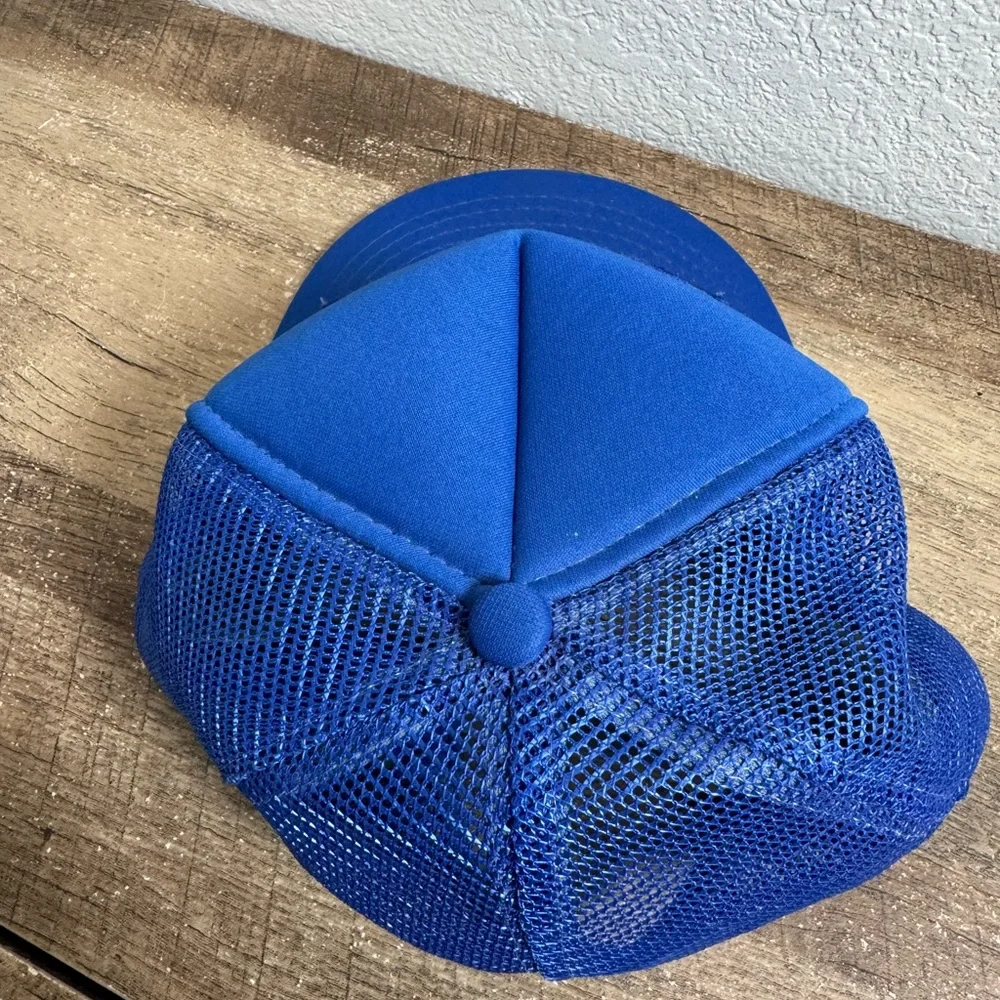 Vintage 80’s Los Angeles Rams Bright Blue‎ Trucker Mesh Snapback Hat Cap